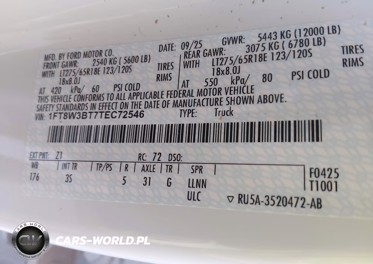 2026 Ford F-350 Xlt VIN:1FT8W3BT7TEC72546 - 8