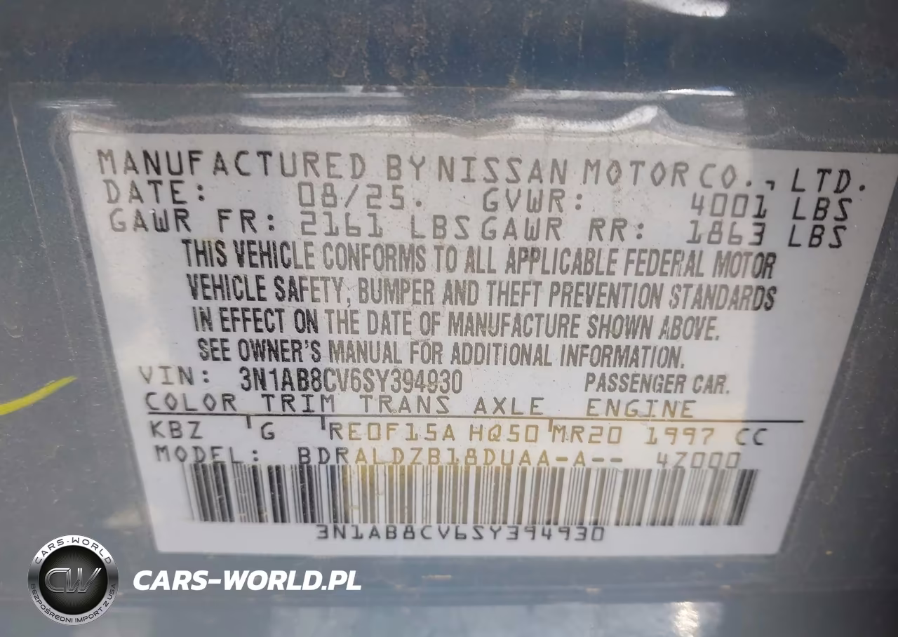 2025 Nissan Sentra Sv VIN:3N1AB8CV6SY394930 - 9