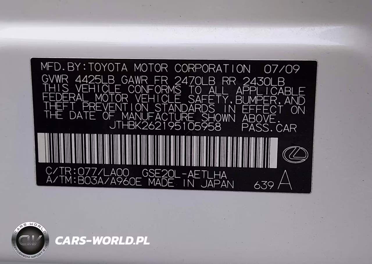 2009 Lexus Is 250 VIN:JTHBK262195105958 - 9