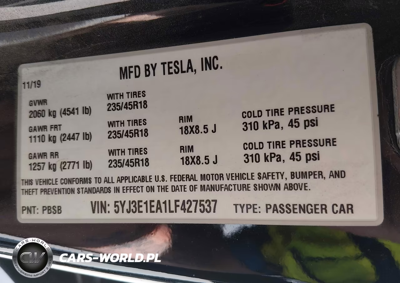 2020 Tesla Model 3 Standard Range Plus Rear-Wheel Drive-Standard Range Rear-Wheel Drive VIN:5YJ3E1EA1LF427537 - 9