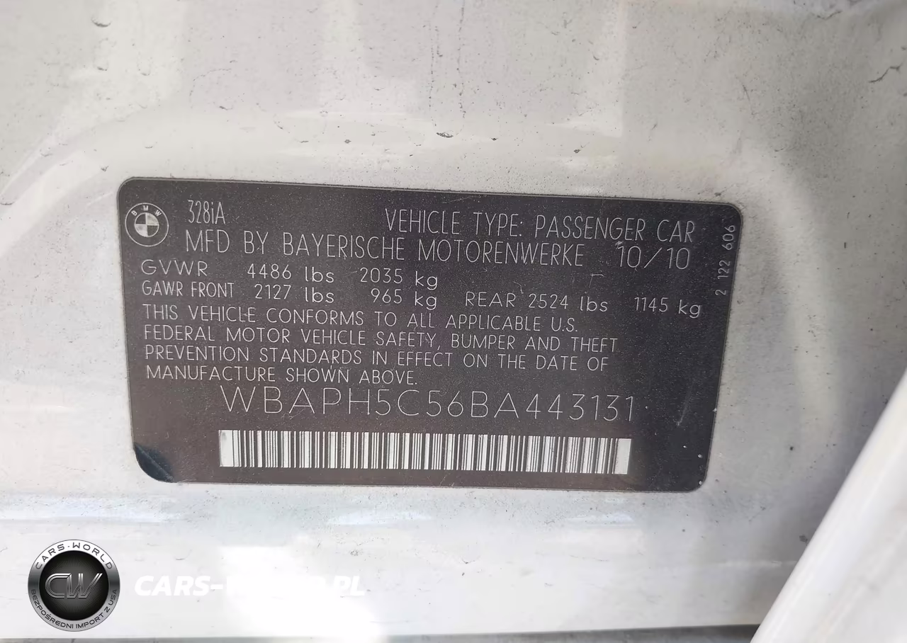 2011 BMW 328I VIN:WBAPH5C56BA443131 - 9