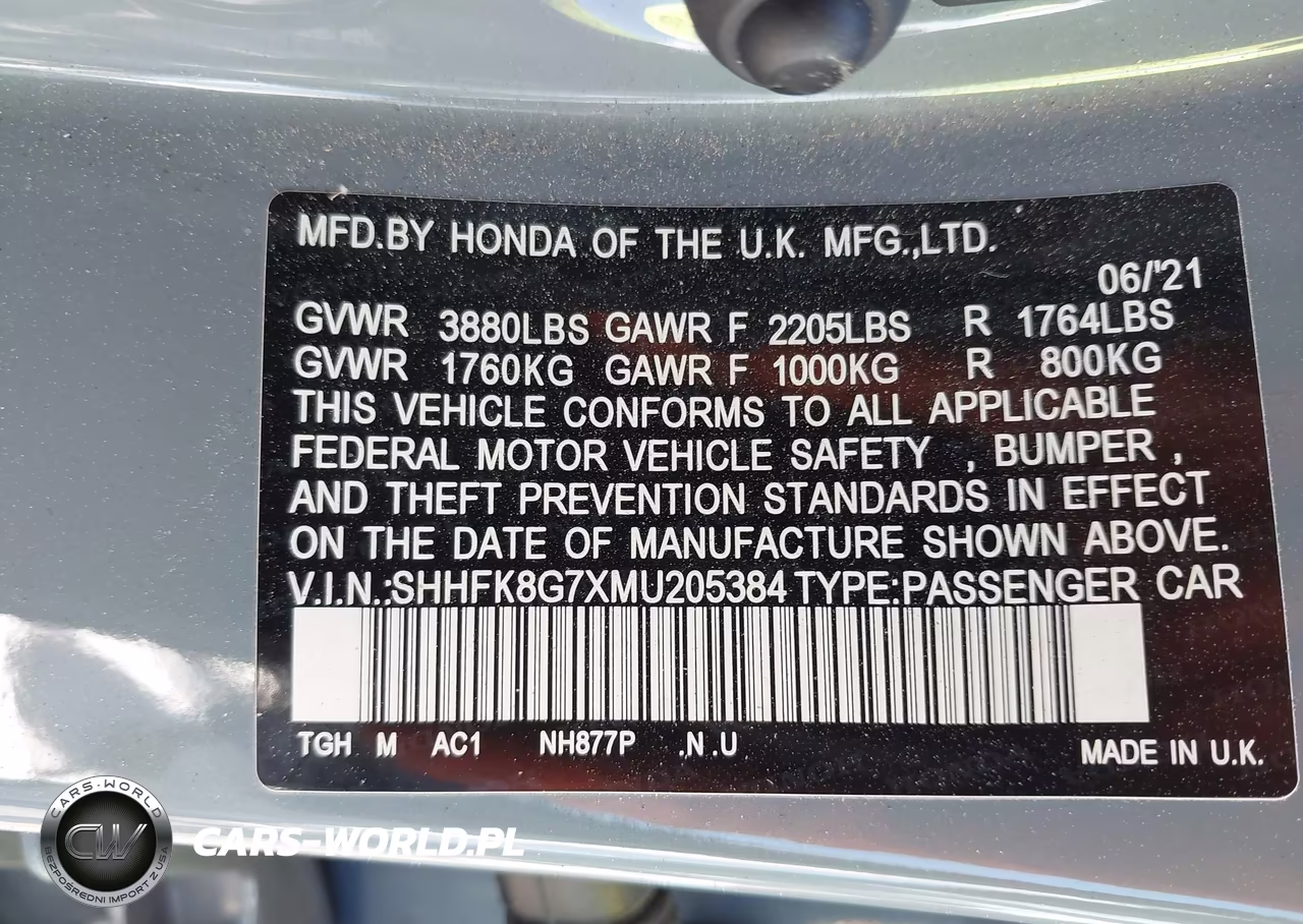 2021 Honda Civic Type R Touring VIN:SHHFK8G7XMU205384 - 9