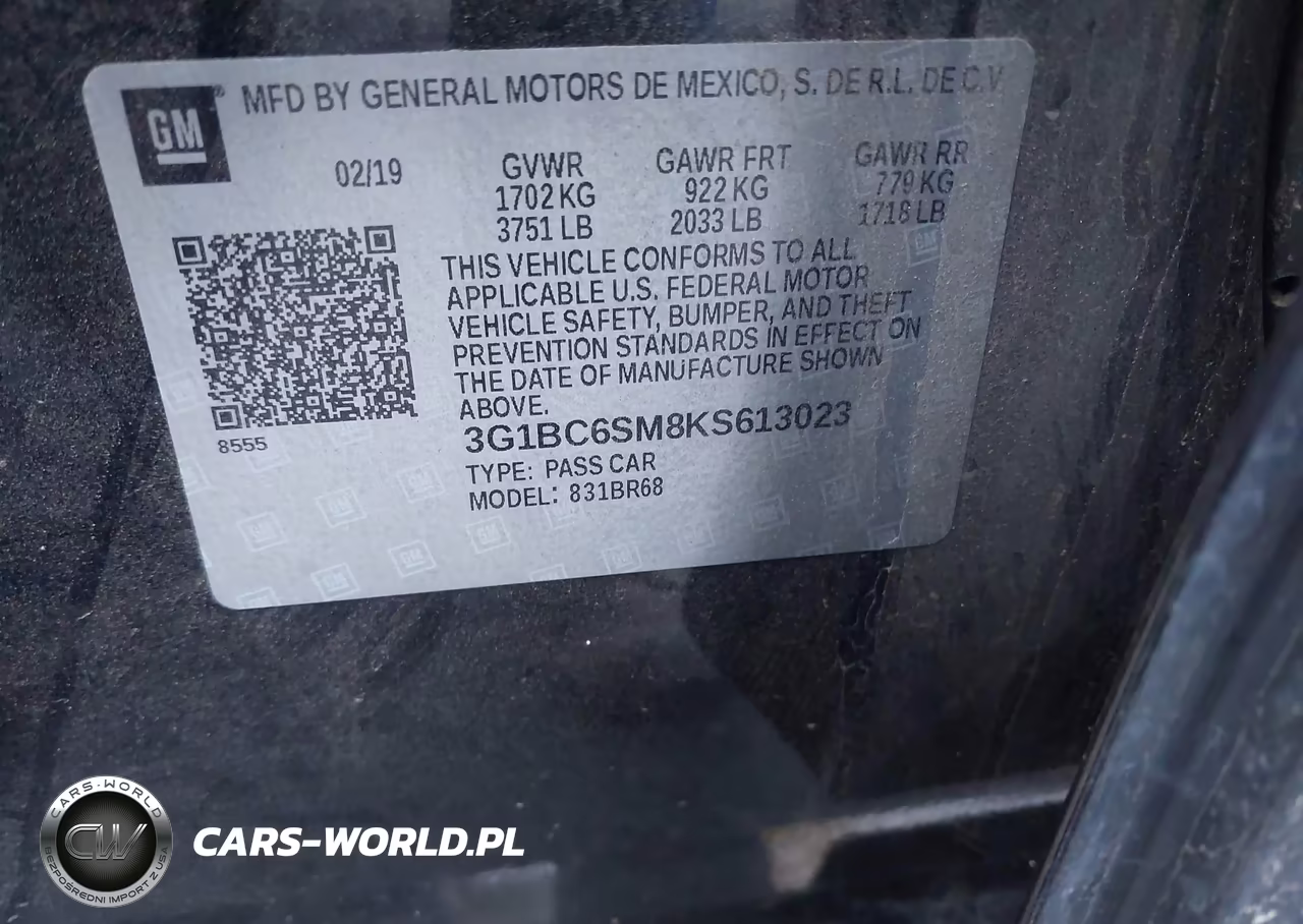 2019 Chevrolet Cruze Ls VIN:3G1BC6SM8KS613023 - 9