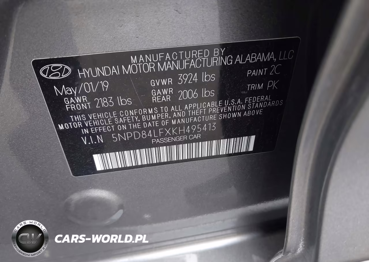 2019 Hyundai Elantra Limited VIN:5NPD84LFXKH495413 - 9