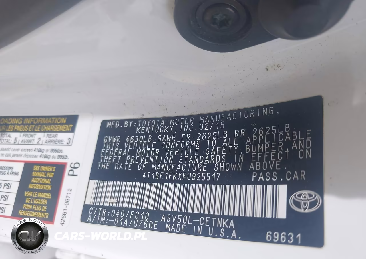 2015 Toyota Camry Le VIN:4T1BF1FKXFU925517 - 9