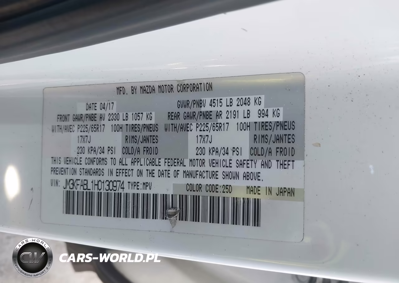 2017 Mazda Cx-5 Sport VIN:JM3KFABL1H0130974 - 9