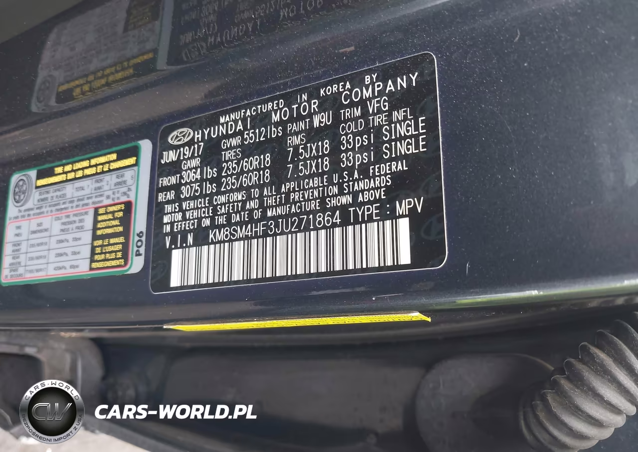 2018 Hyundai Santa Fe Se VIN:KM8SM4HF3JU271864 - 9