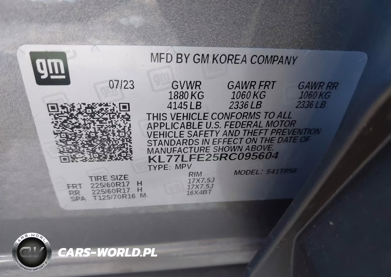 2024 Chevrolet Trax Fwd Sp VIN:KL77LFE25RC095604 - 9