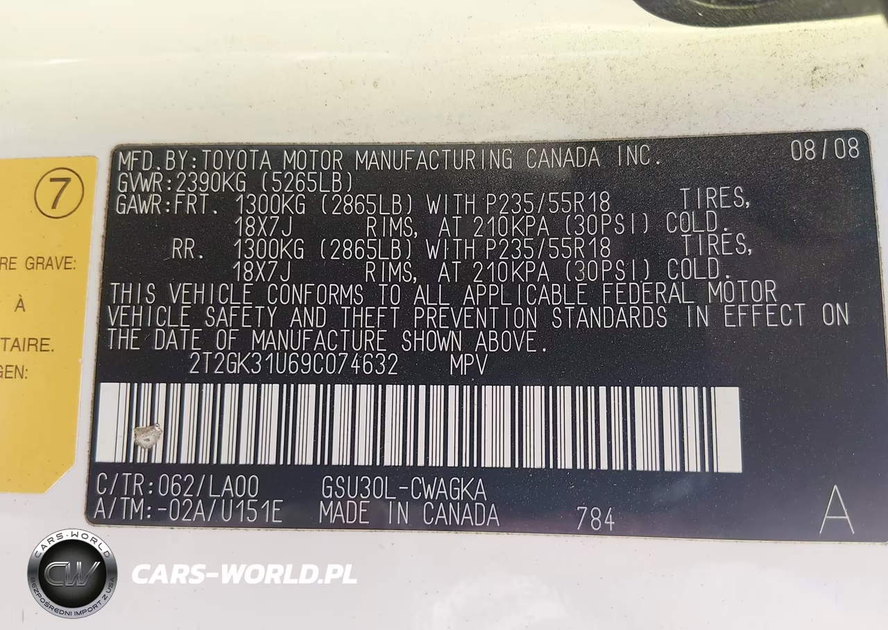 2009 Lexus Rx 350 VIN:2T2GK31U69C074632 - 9