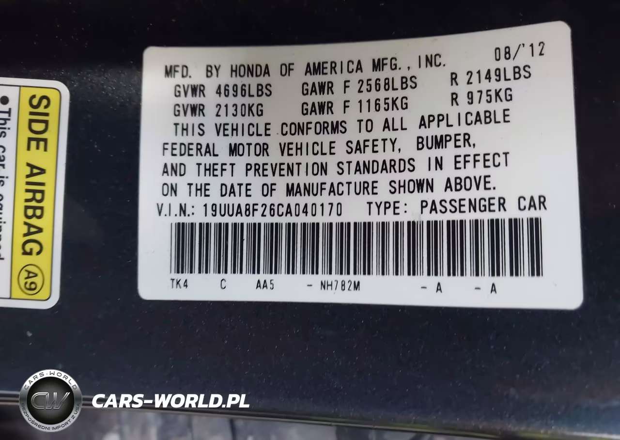 2012 Acura Tl VIN:19UUA8F26CA040170 - 9