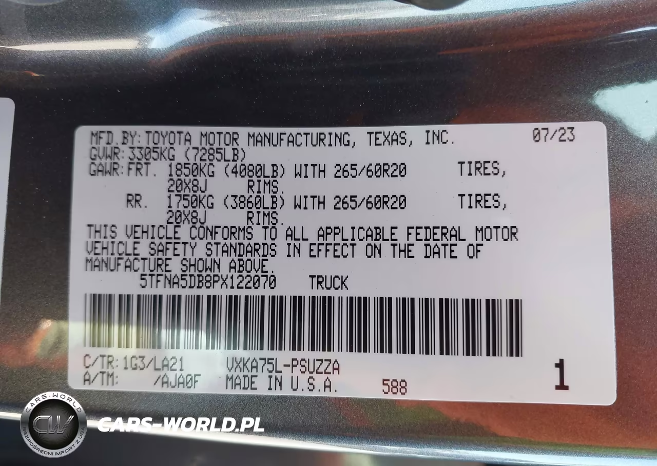 2023 Toyota Tundra 4Wd Platinum VIN:5TFNA5DB8PX122070 - 9