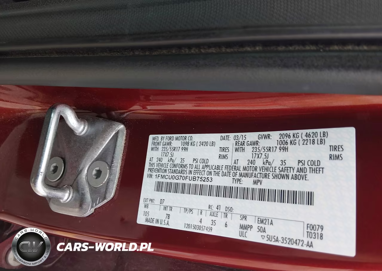 2015 Ford Escape Se VIN:1FMCU0G70FUB75253 - 9
