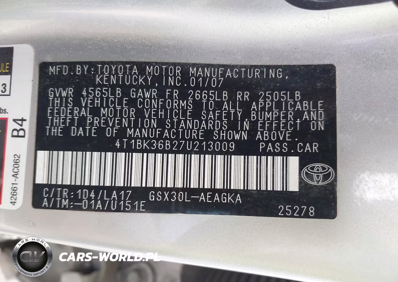 2007 Toyota Avalon Xls VIN:4T1BK36B27U213009 - 9