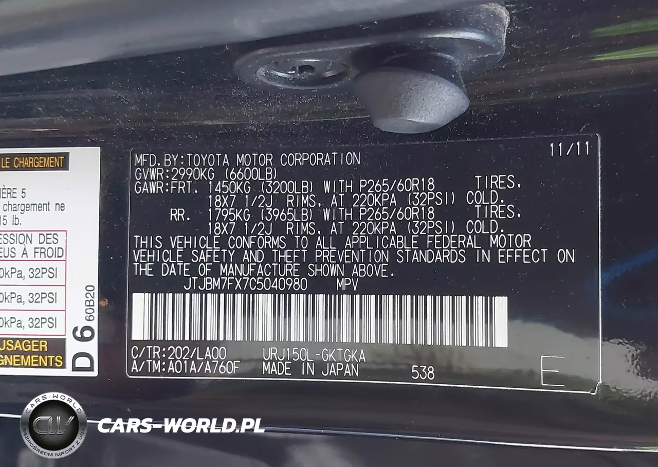 2012 Lexus Gx 460 VIN:JTJBM7FX7C5040980 - 9
