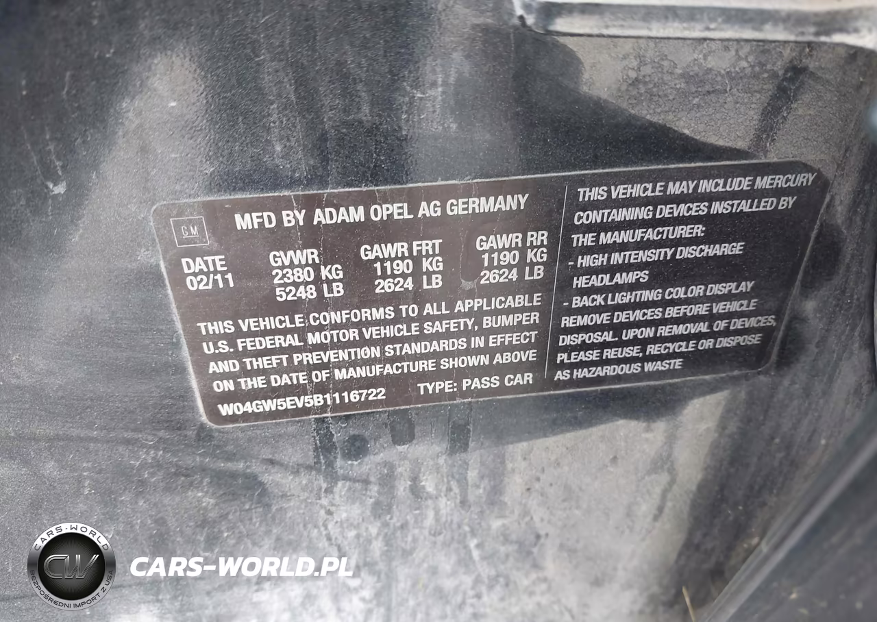 2011 Buick Regal Cxl Turbo Russelsheim VIN:W04GW5EV5B1116722 - 9