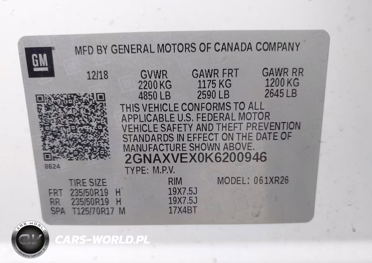 2019 Chevrolet Equinox Lt VIN:2GNAXVEX0K6200946 - 9