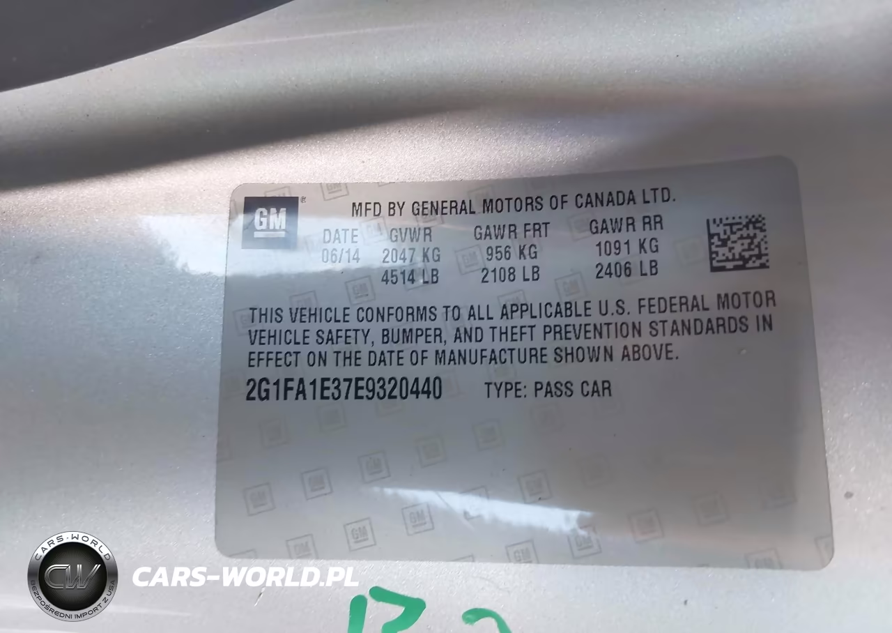 2014 Chevrolet Camaro 2Ls VIN:2G1FA1E37E9320440 - 9