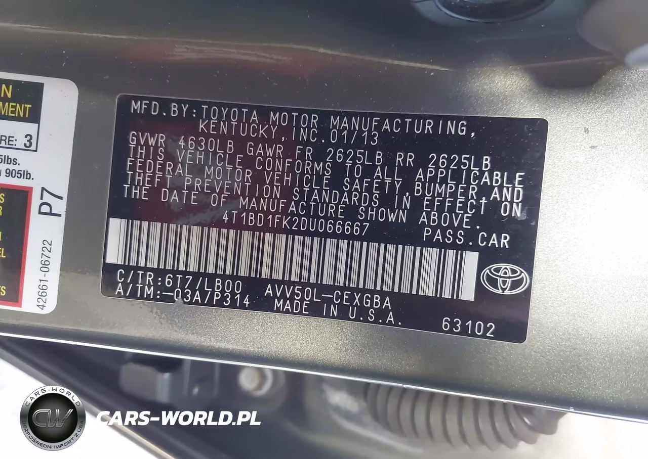 2013 Toyota Camry Hybrid Xle VIN:4T1BD1FK2DU066667 - 9