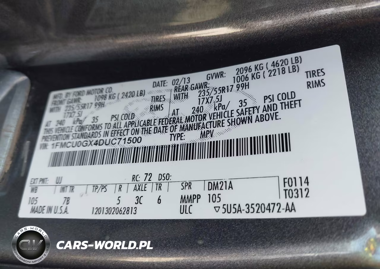 2013 Ford Escape Se VIN:1FMCU0GX4DUC71500 - 9