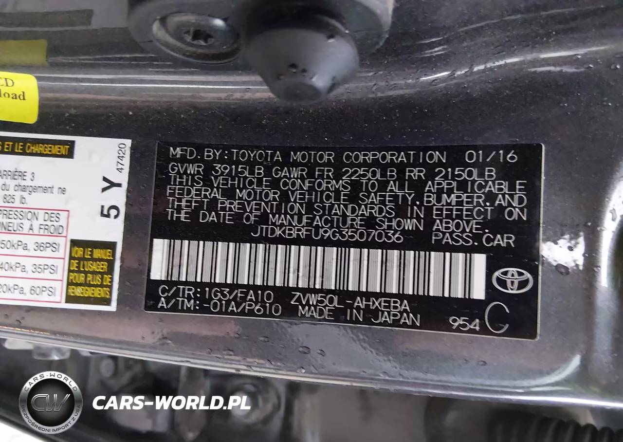 2016 Toyota Prius Two VIN:JTDKBRFU9G3507036 - 9