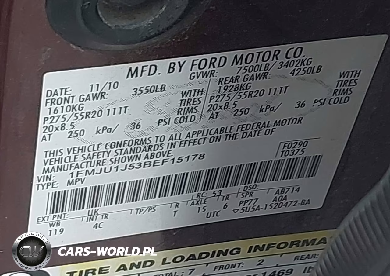 2011 Ford Expedition Xlt VIN:1FMJU1J53BEF15178 - 9