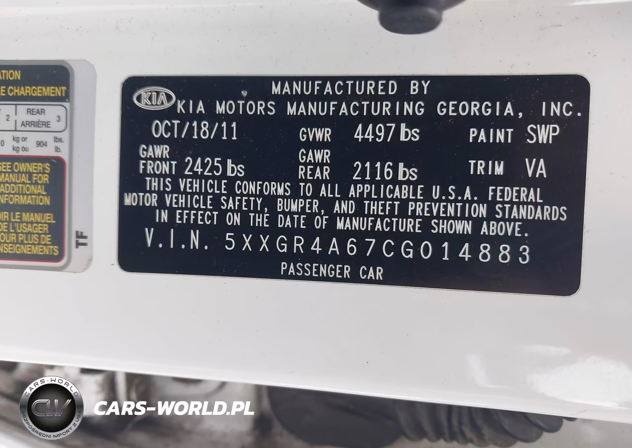 2012 Kia Optima Sx VIN:5XXGR4A67CG014883 - 9