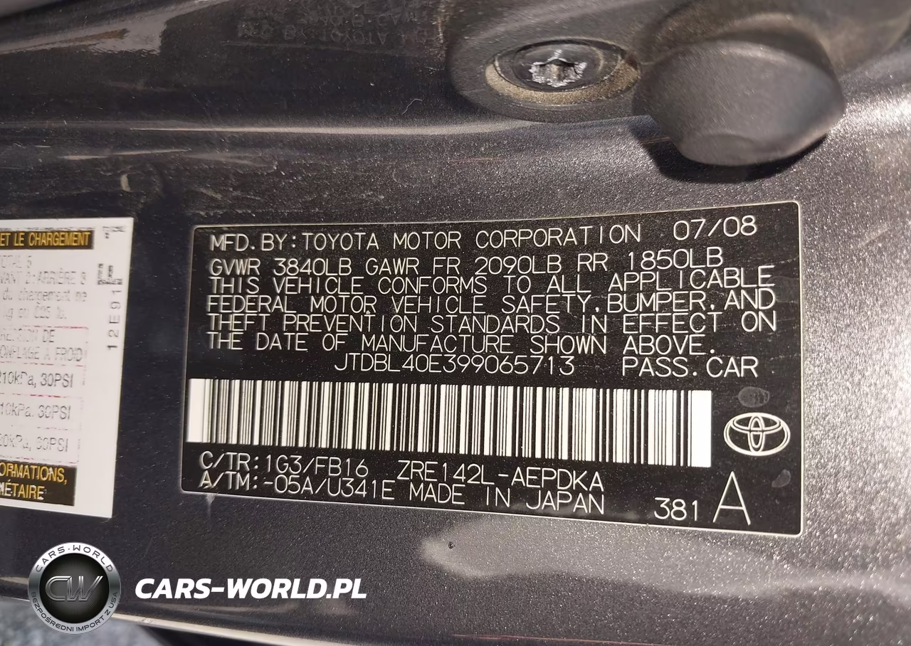 2009 Toyota Corolla Le VIN:JTDBL40E399065713 - 9