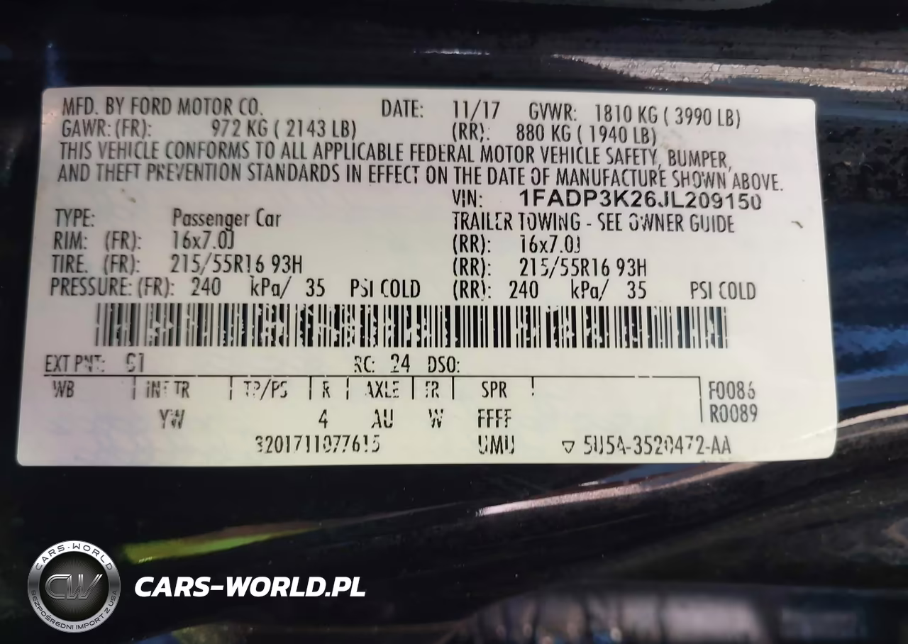 2018 Ford Focus Se VIN:1FADP3K26JL209150 - 9