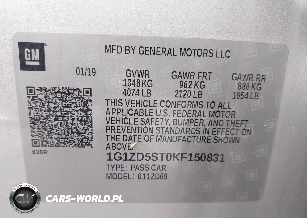 2019 Chevrolet Malibu Lt VIN:1G1ZD5ST0KF150831 - 9