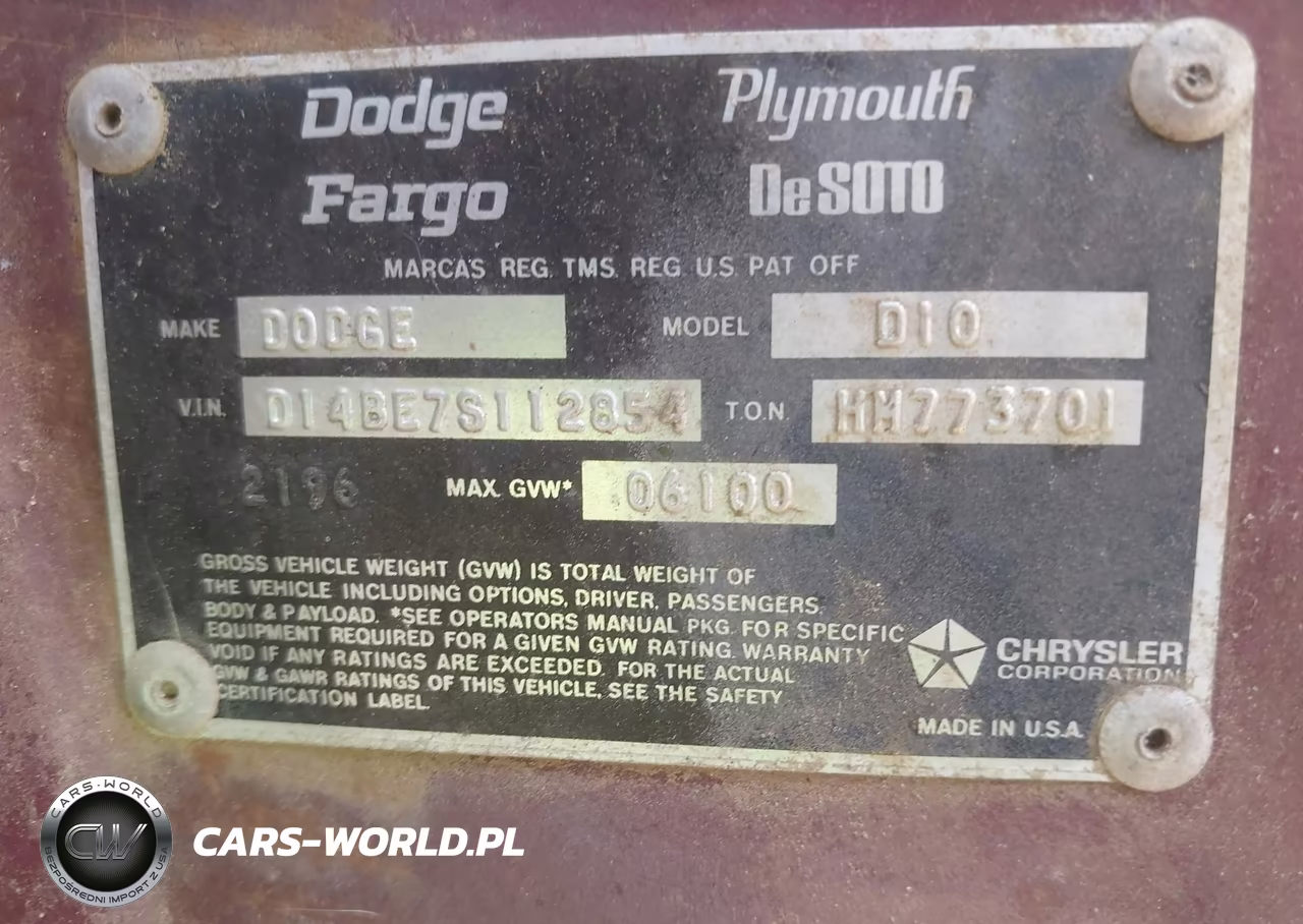 1977 Dodge Pickup VIN:D14BF7S112854 - 9