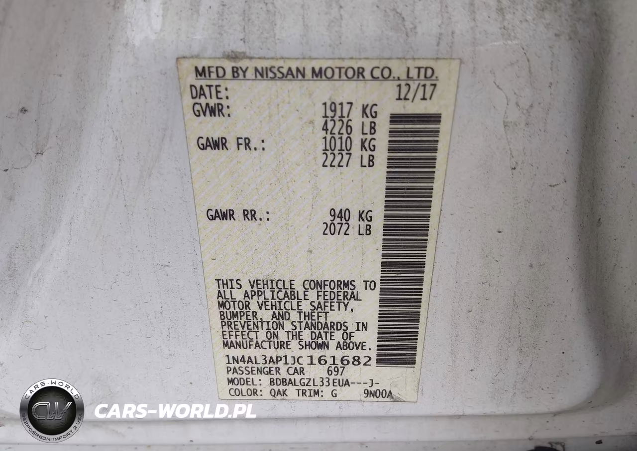 2018 Nissan Altima 2.5 S VIN:1N4AL3AP1JC161682 - 9