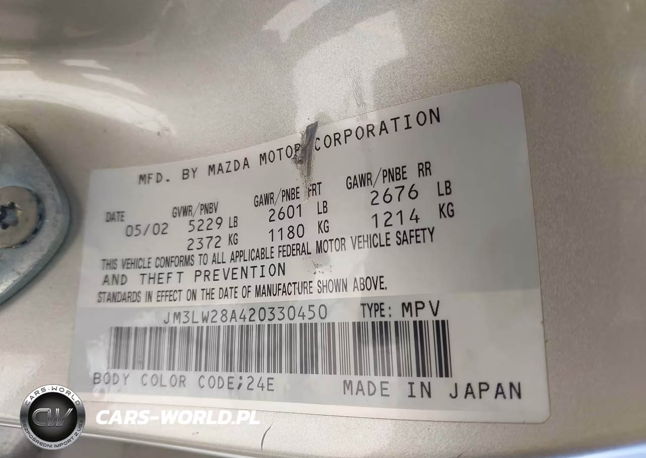 2002 Mazda Mpv Es-Lx VIN:JM3LW28A420330450 - 9