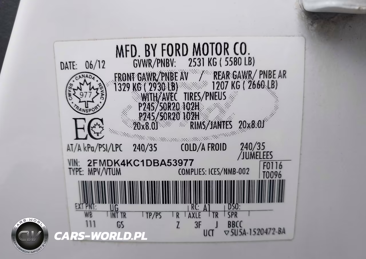 2013 Ford Edge Limited VIN:2FMDK4KC1DBA53977 - 9