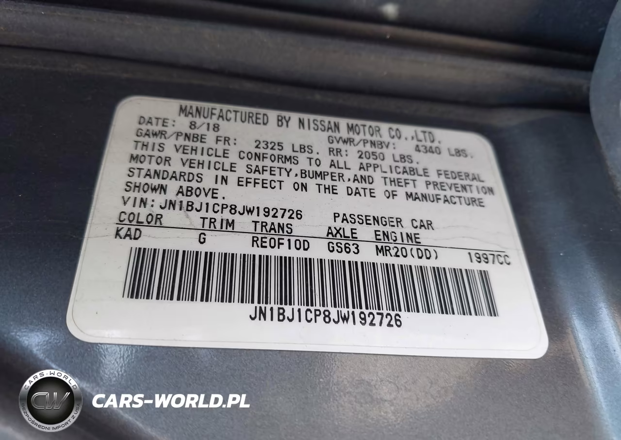 2018 Nissan Rogue Sport S VIN:JN1BJ1CP8JW192726 - 9