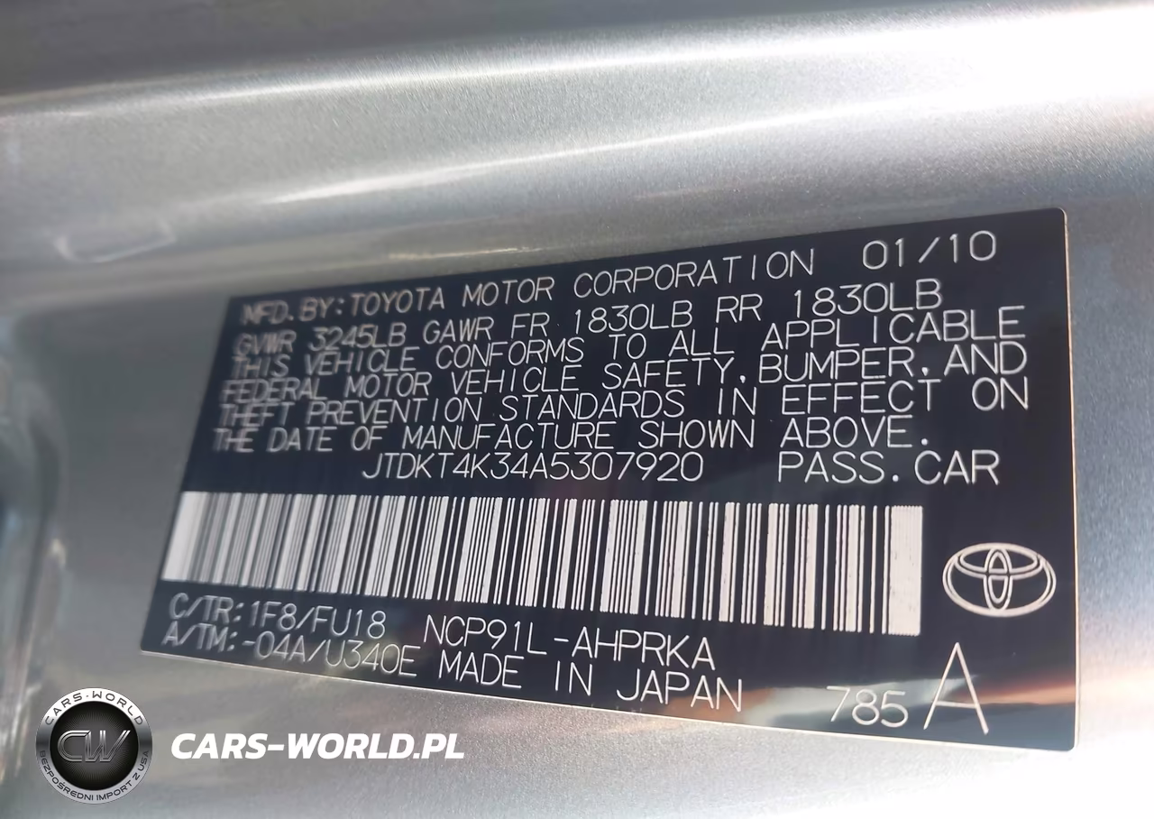 2010 Toyota Yaris VIN:JTDKT4K34A5307920 - 9