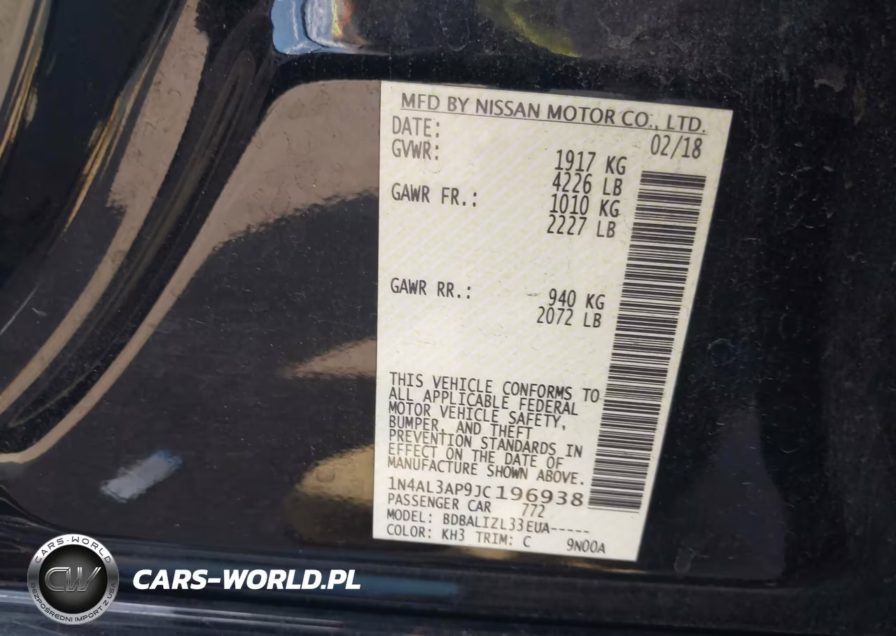 2018 Nissan Altima 2.5 Sv VIN:1N4AL3AP9JC196938 - 9