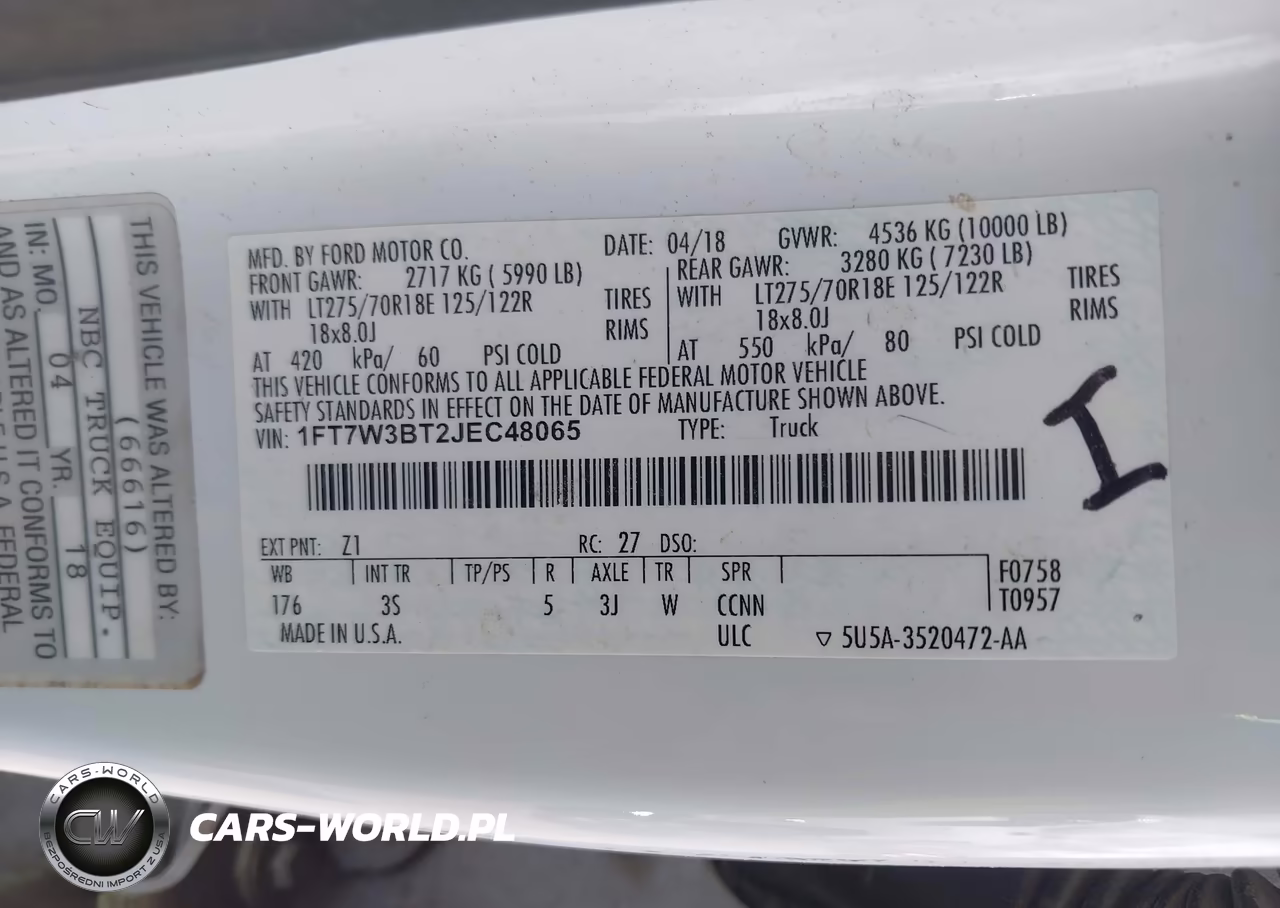 2018 Ford F-350 Xlt VIN:1FT7W3BT2JEC48065 - 9