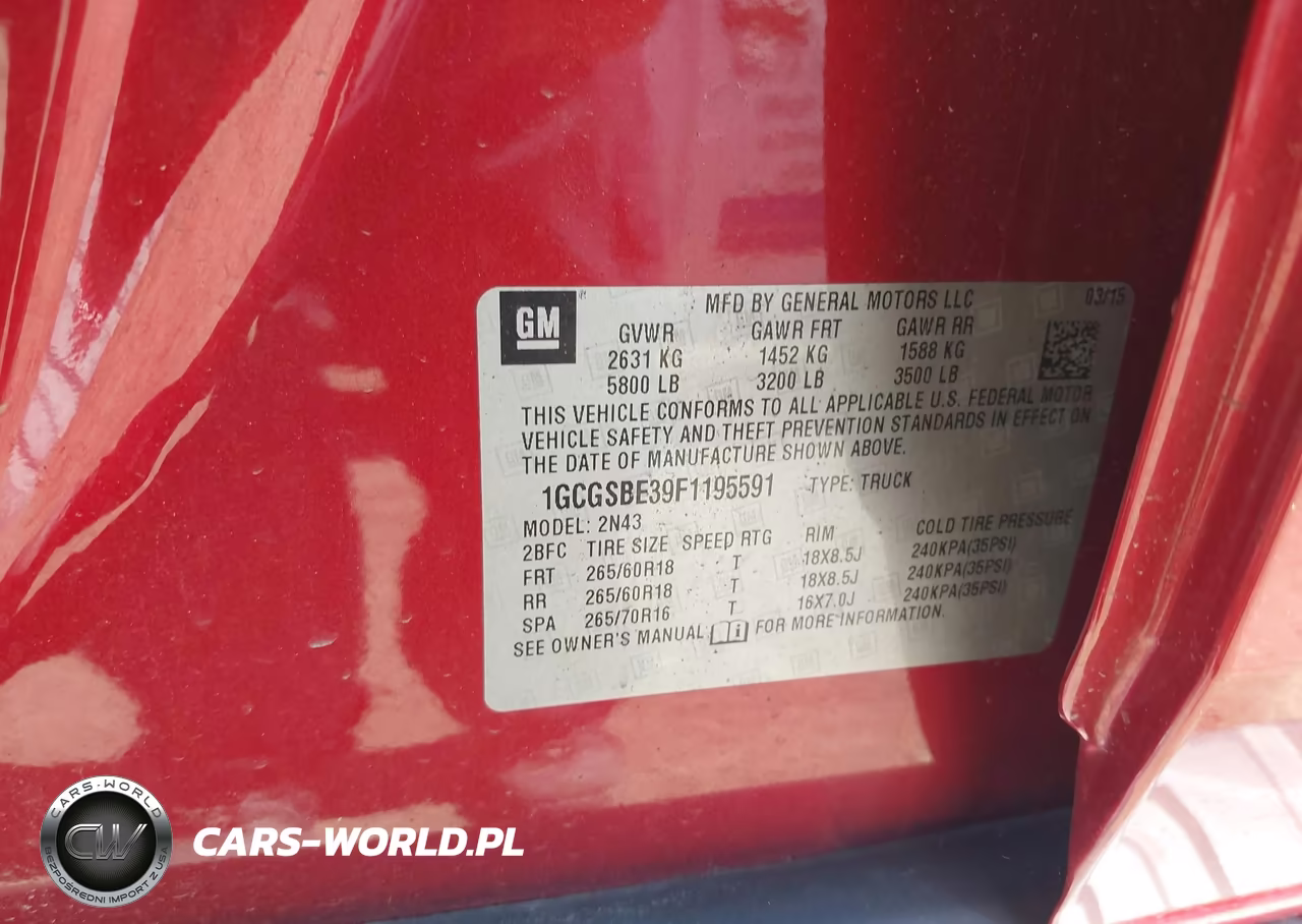 2015 Chevrolet Colorado Lt VIN:1GCGSBE39F1195591 - 9