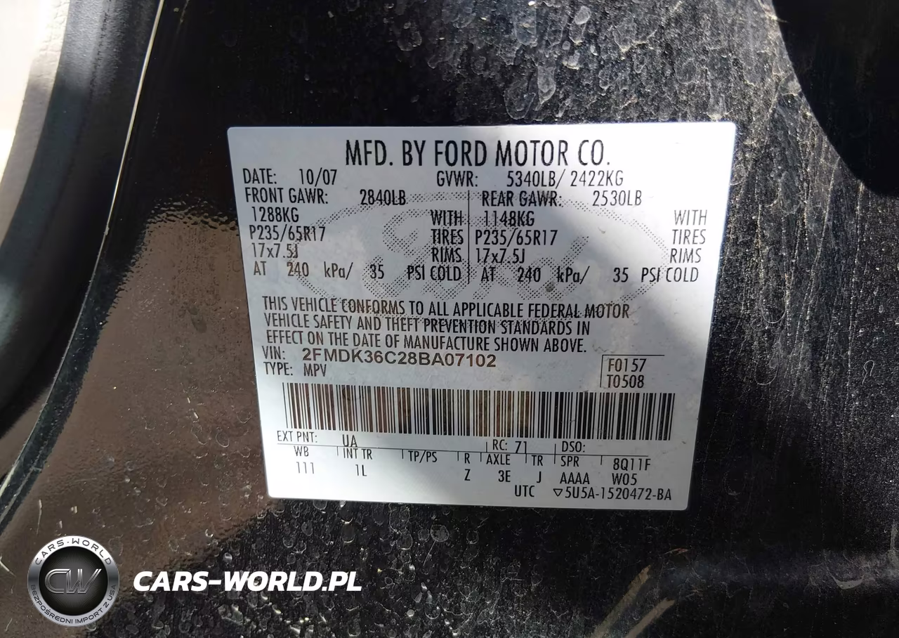 2008 Ford Edge Se VIN:2FMDK36C28BA07102 - 9