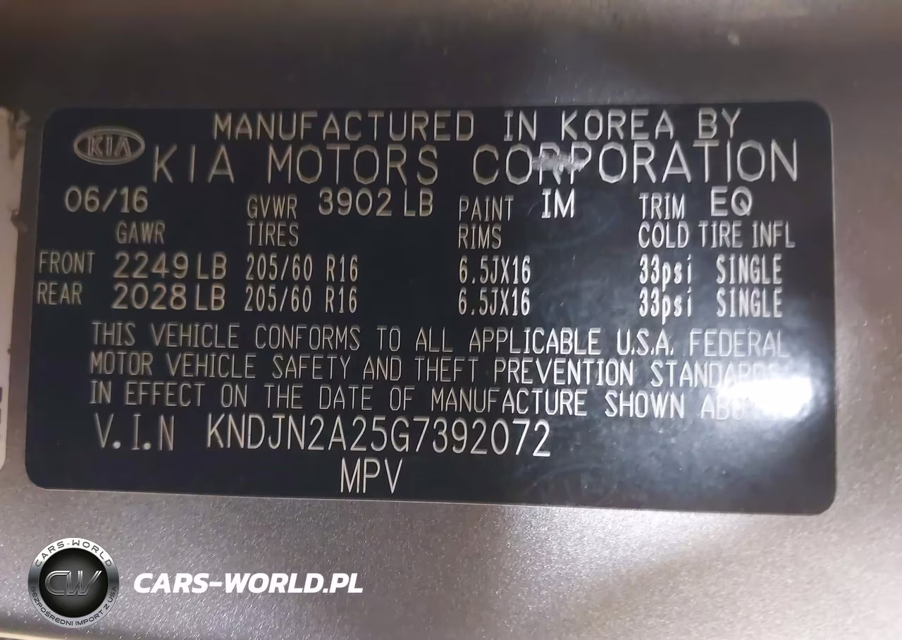 2016 Kia Soul VIN:KNDJN2A25G7392072 - 9