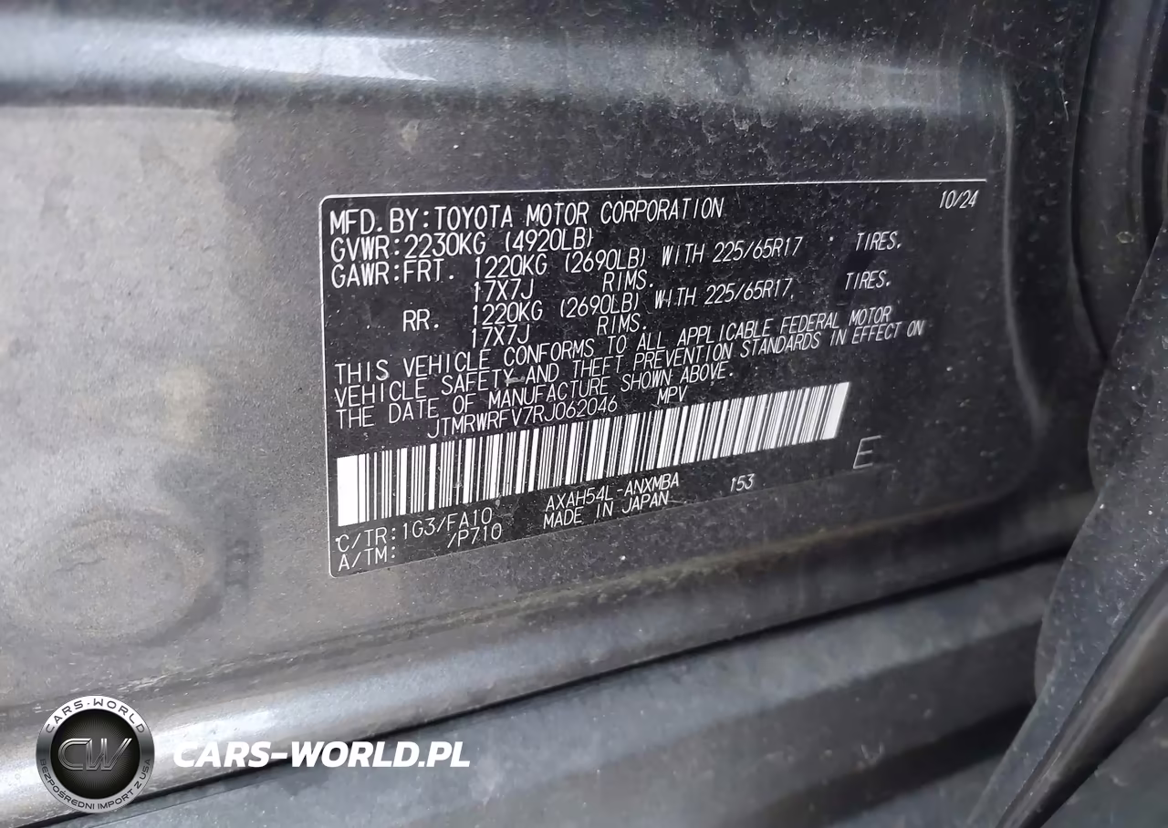 2024 Toyota Rav4 Hybrid Xle VIN:JTMRWRFV7RJ062046 - 9