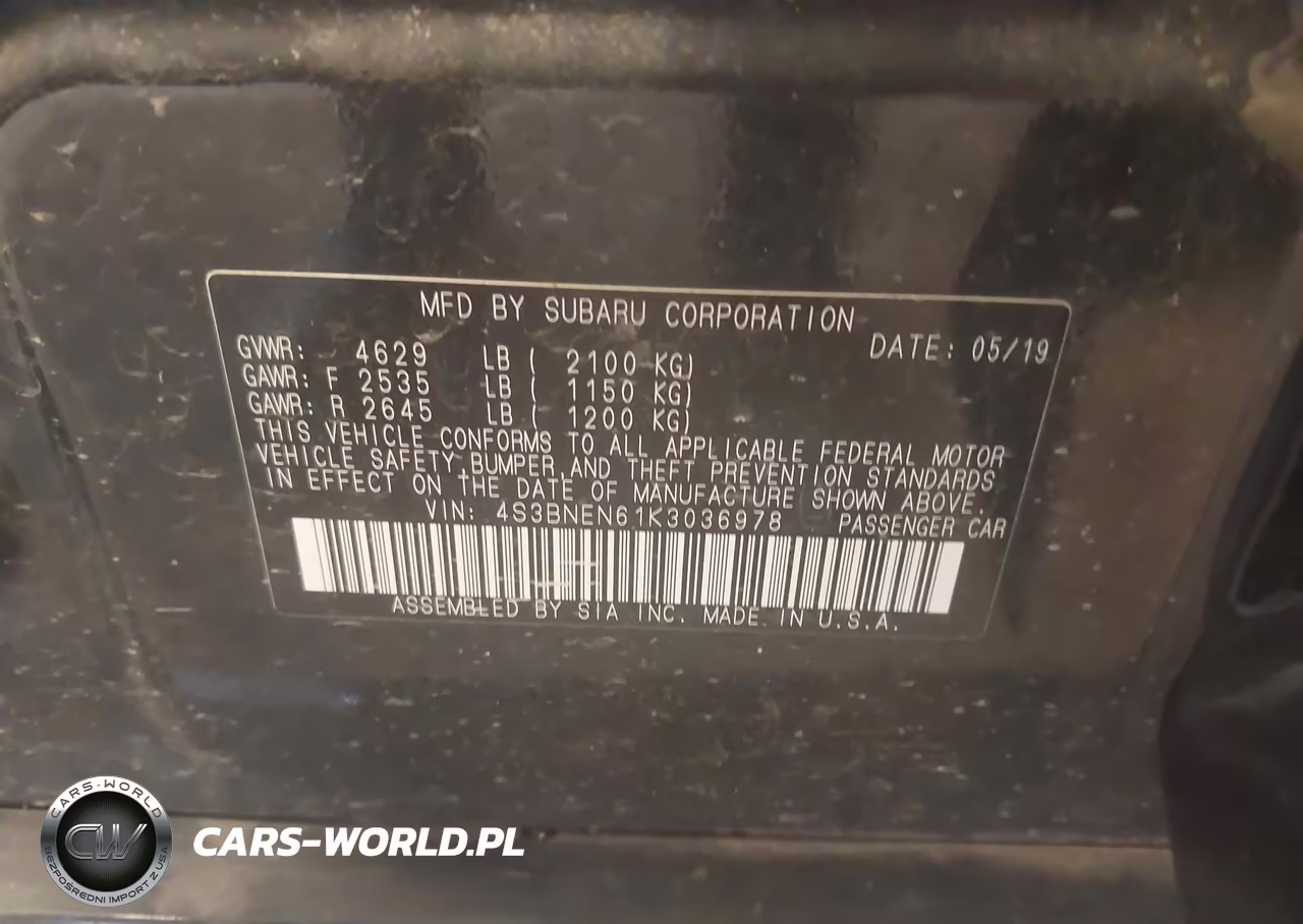 2019 Subaru Legacy 3.6R Limited VIN:4S3BNEN61K3036978 - 9