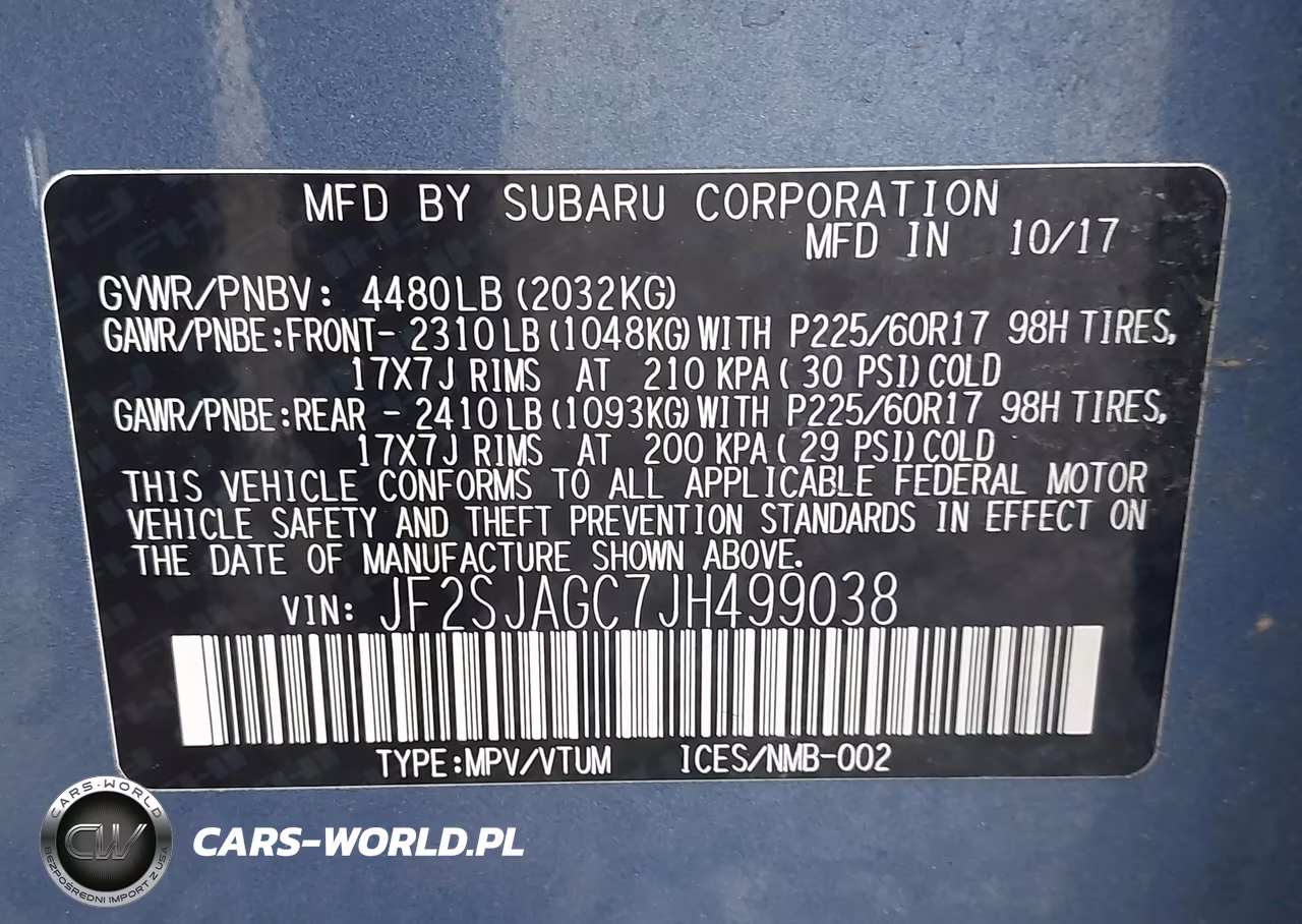 2018 Subaru Forester 2.5I Premium VIN:JF2SJAGC7JH499038 - 9