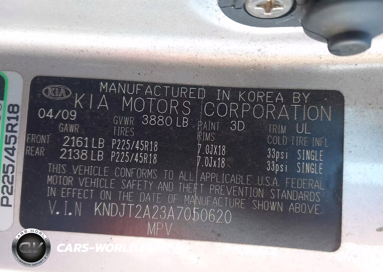 2010 Kia Soul Sport VIN:KNDJT2A23A7050620 - 9