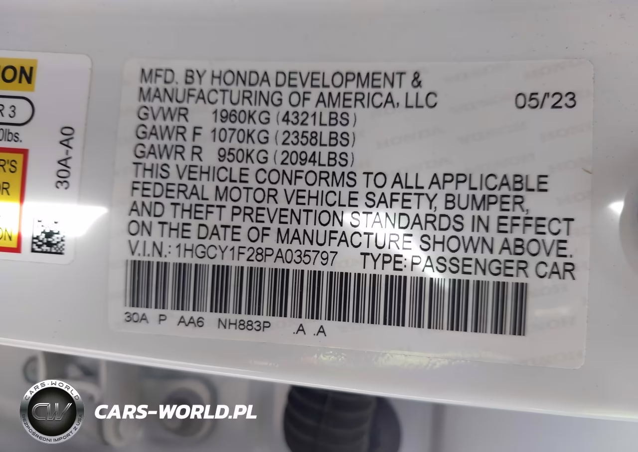 2023 Honda Accord Lx VIN:1HGCY1F28PA035797 - 9