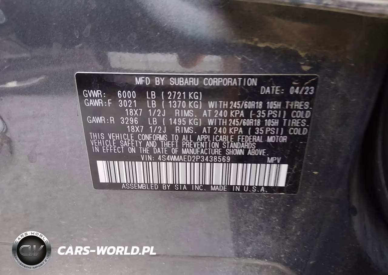 2023 Subaru Ascent Premium 7-Passenger VIN:4S4WMAED2P3438569 - 9