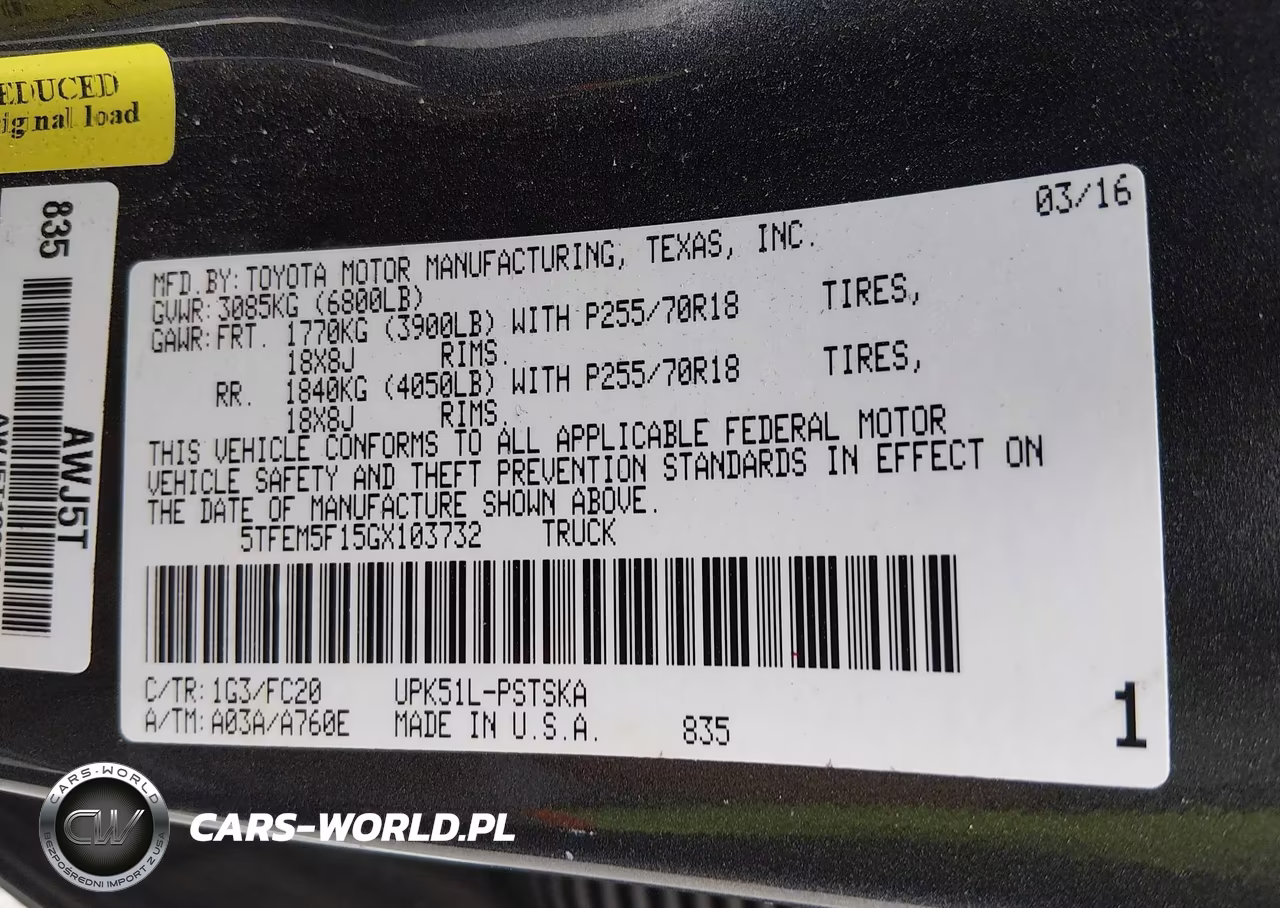 2016 Toyota Tundra Sr5 4.6L V8 VIN:5TFEM5F15GX103732 - 9