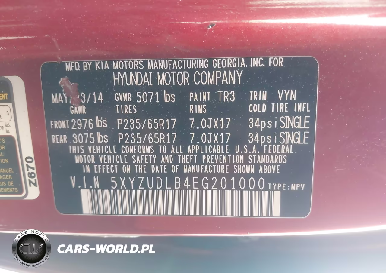 2014 Hyundai Santa Fe Sport 2.4L VIN:5XYZUDLB4EG201000 - 9