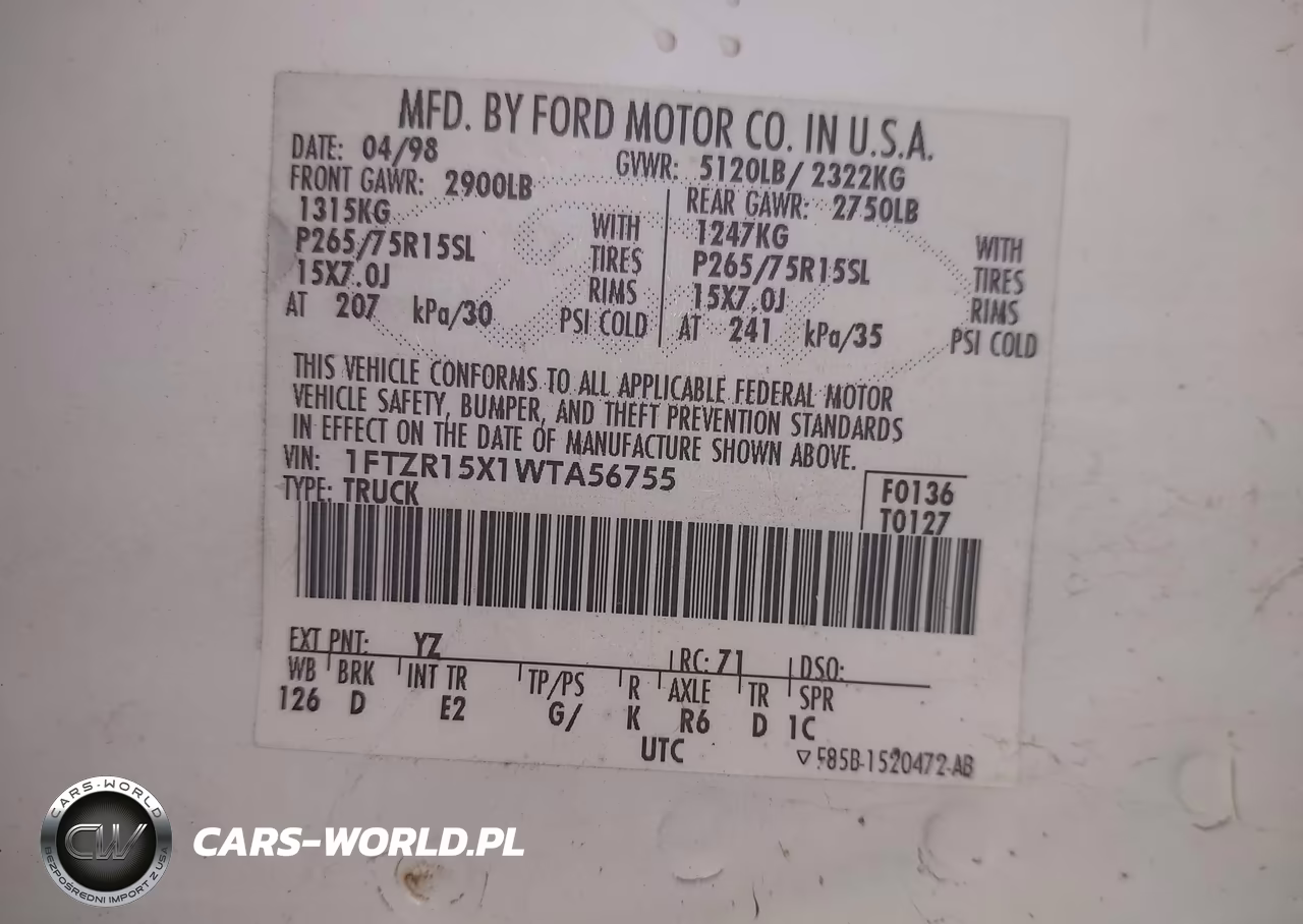 1998 Ford Ranger Splash-Xl-Xlt VIN:1FTZR15X1WTA56755 - 9