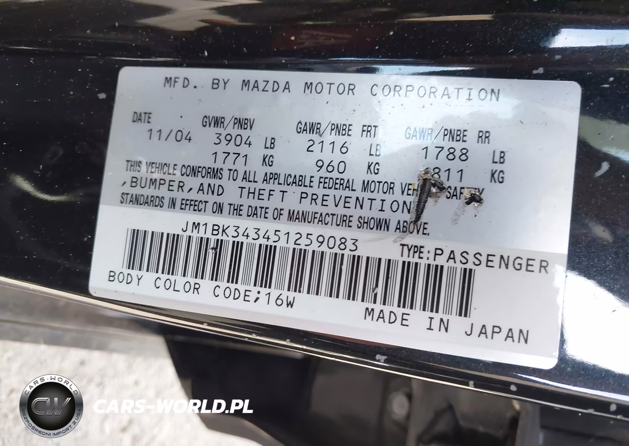 2005 Mazda Mazda3 S VIN:JM1BK343451259083 - 9